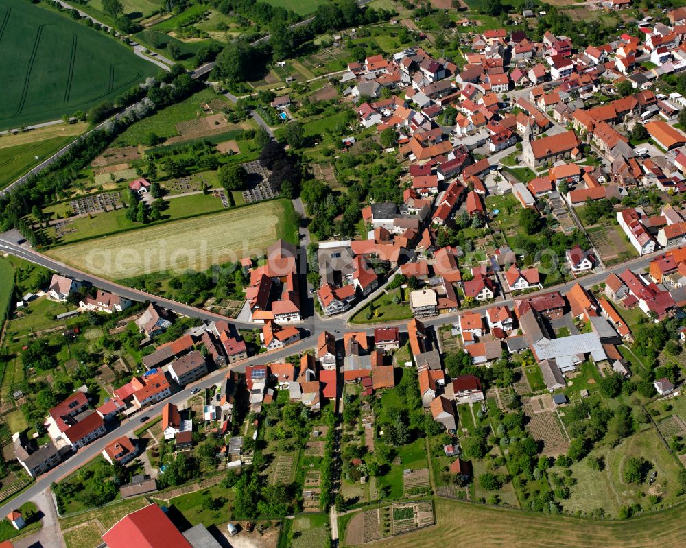 Deuna from the bird's eye view: City view on down town in Deuna in the state Thuringia, Germany