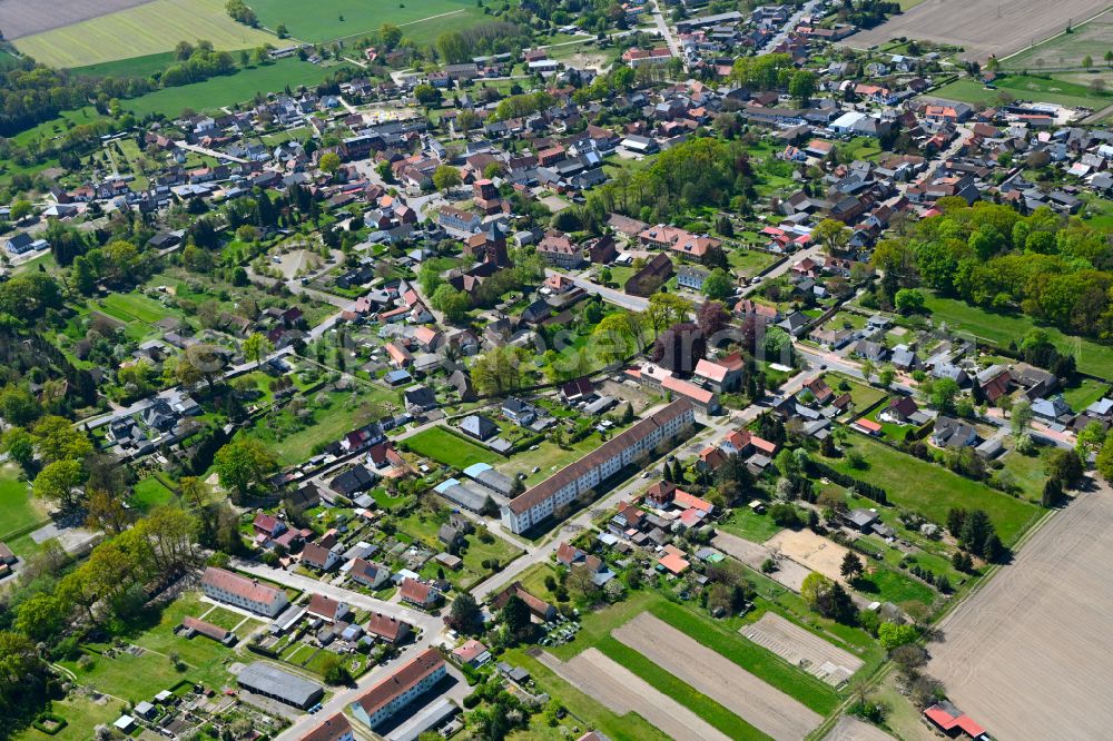 Diesdorf from above - City view on down town in Diesdorf in the state Saxony-Anhalt, Germany