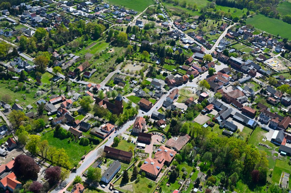 Aerial image Diesdorf - City view on down town in Diesdorf in the state Saxony-Anhalt, Germany