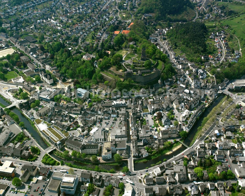 Dillenburg from the bird's eye view: City view on down town in Dillenburg in the state Hesse, Germany