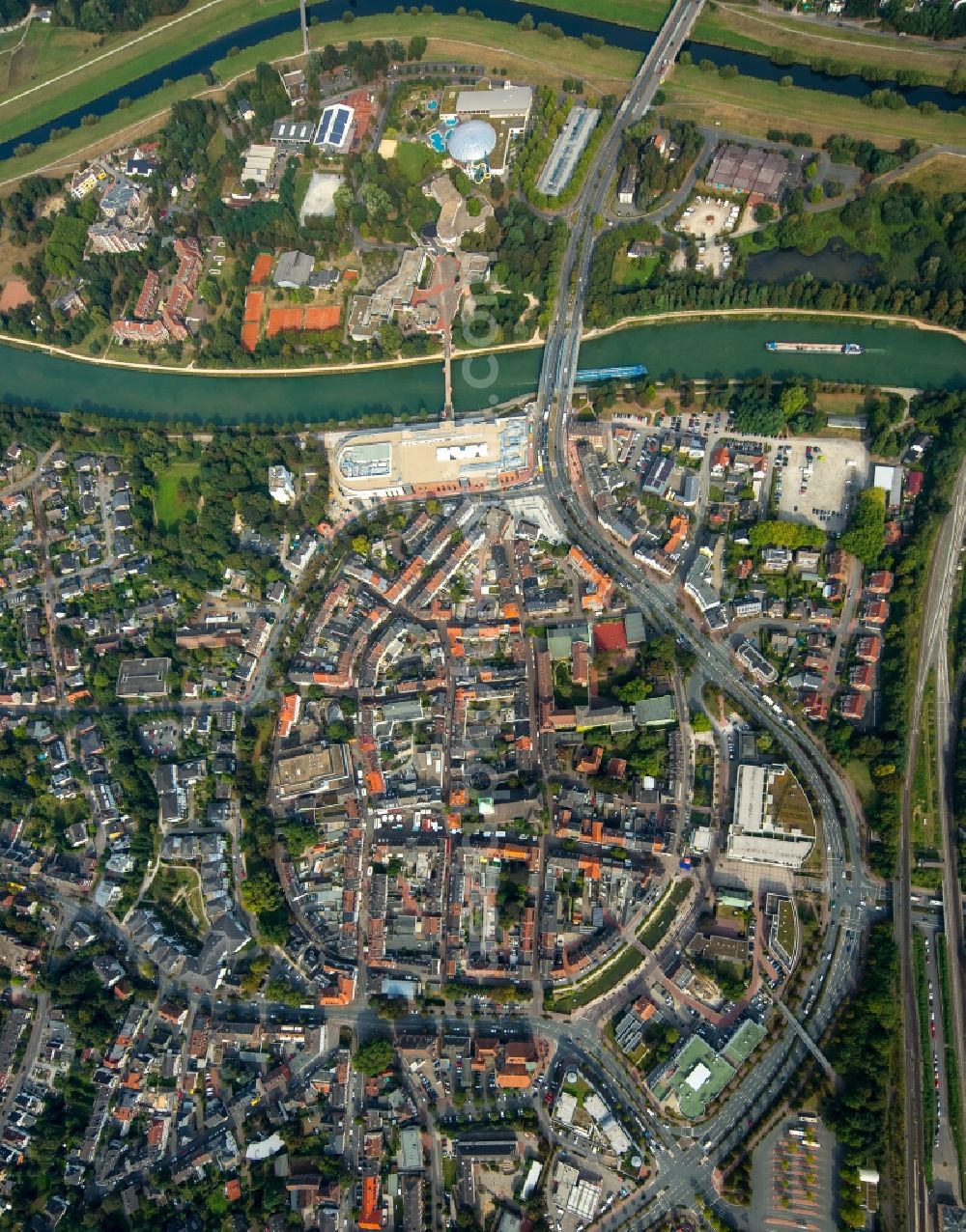 Dorsten from above - City view of the city area of in Dorsten in the state North Rhine-Westphalia