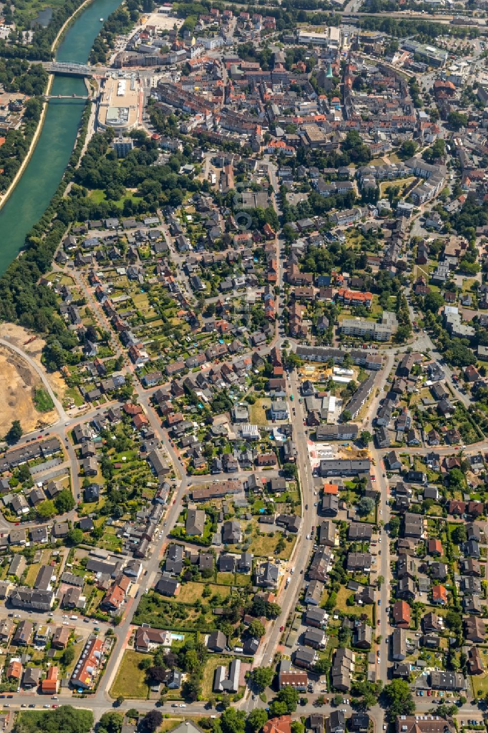 Aerial image Dorsten - City view of the city area of in Dorsten in the state North Rhine-Westphalia, Germany