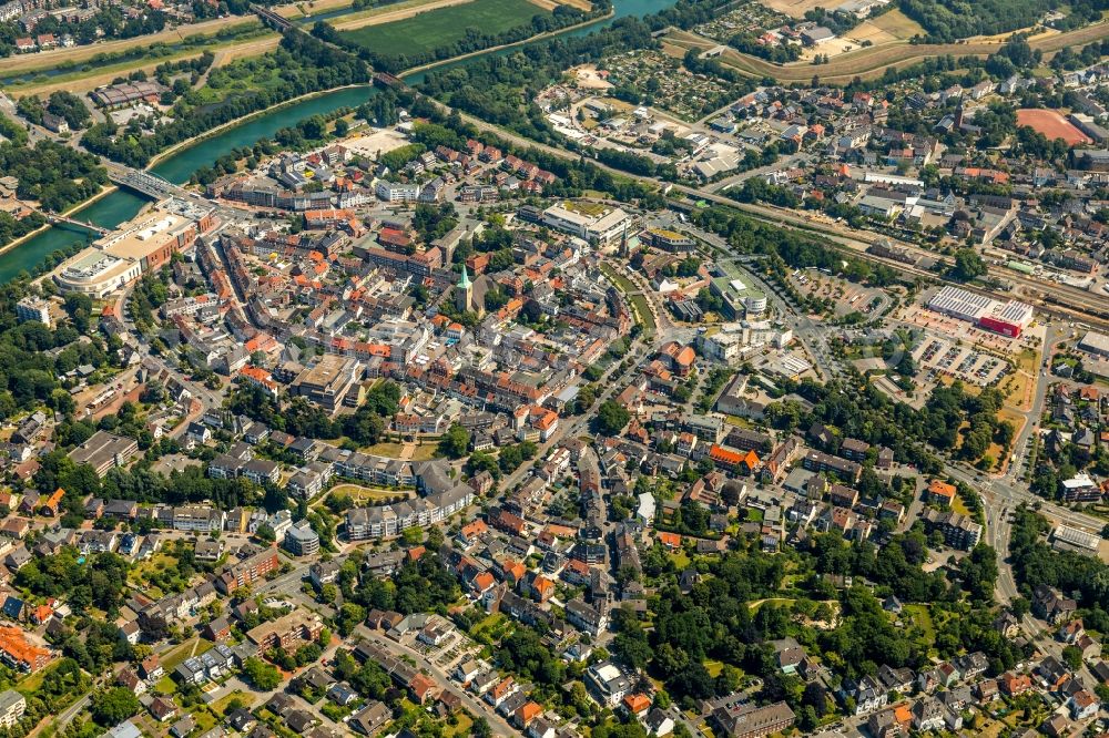 Dorsten from above - City view of the city area of in Dorsten in the state North Rhine-Westphalia, Germany