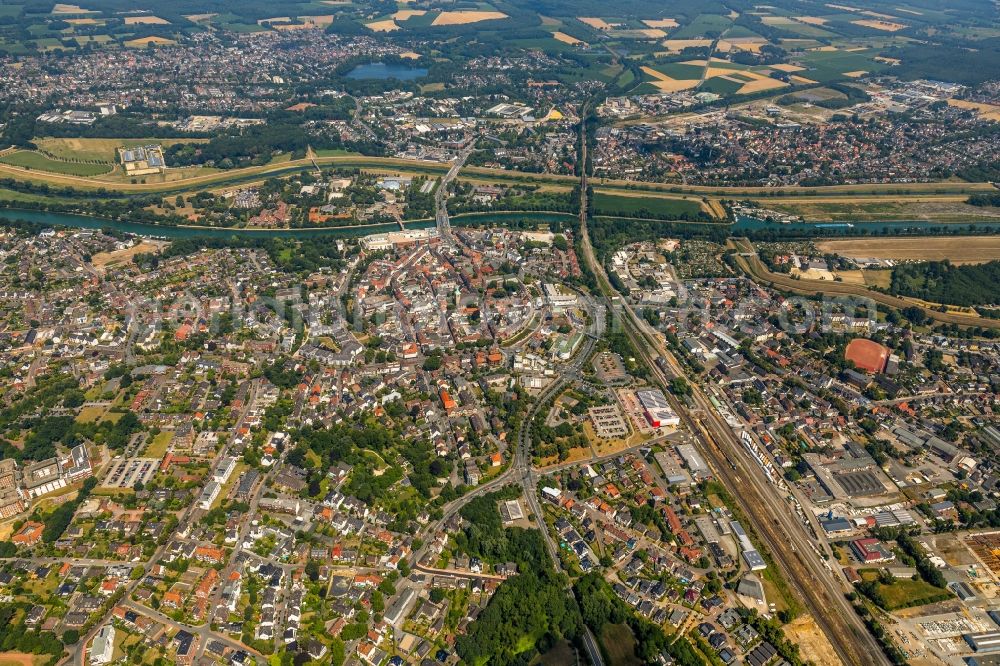 Aerial image Dorsten - City view of the city area of in Dorsten in the state North Rhine-Westphalia, Germany