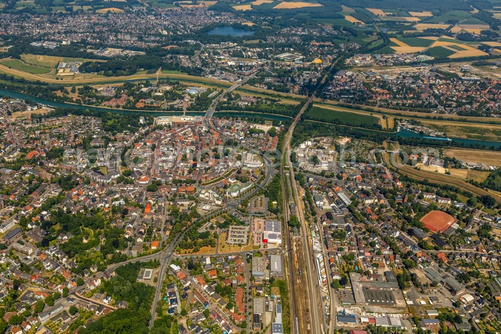 Aerial image Dorsten - City view of the city area of in Dorsten in the state North Rhine-Westphalia, Germany