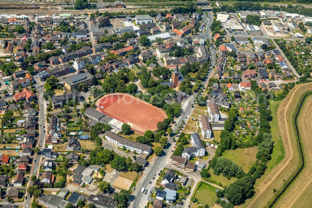 Aerial image Dorsten - City view of the city area of in Dorsten in the state North Rhine-Westphalia, Germany