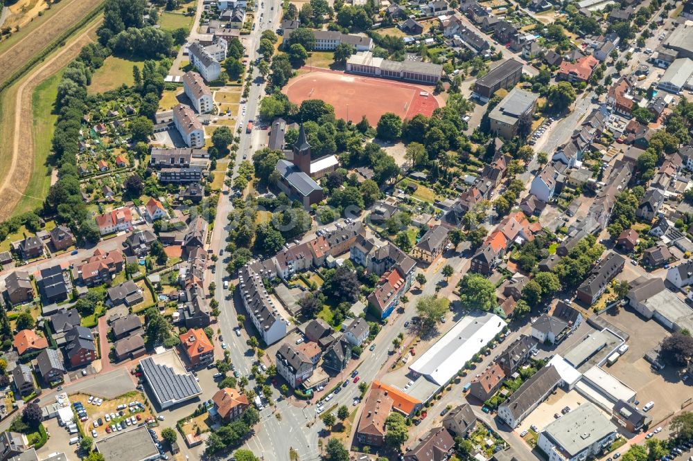 Aerial image Dorsten - City view of the city area of in Dorsten in the state North Rhine-Westphalia, Germany