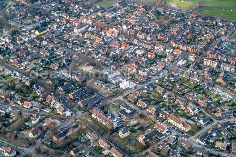 Dorsten from the bird's eye view: City view on down town in Dorsten in the state North Rhine-Westphalia, Germany