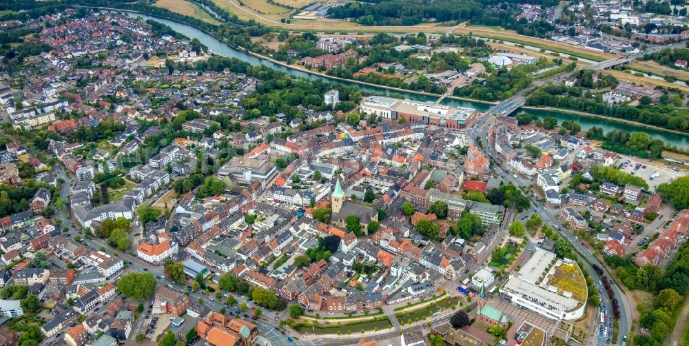 Aerial image Dorsten - City view on down town in Dorsten in the state North Rhine-Westphalia, Germany