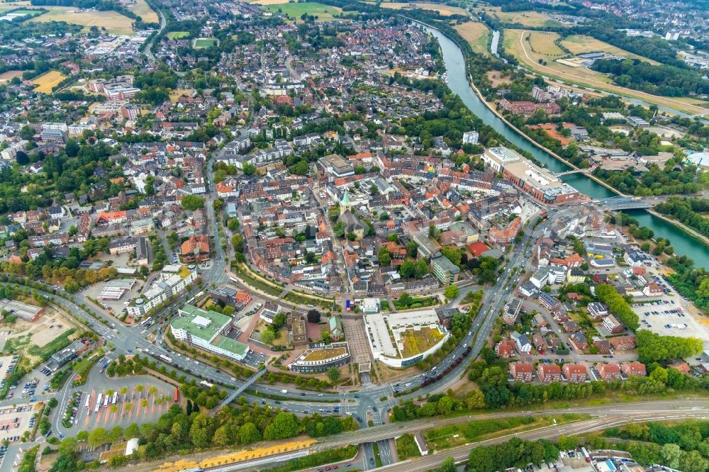 Dorsten from above - City view on down town in Dorsten in the state North Rhine-Westphalia, Germany