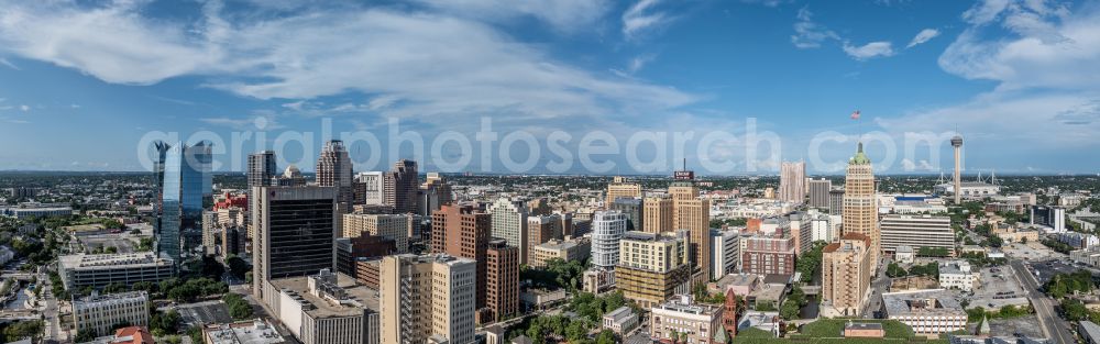 Aerial image San Antonio - City view on down town Downtown on street East Commerce Street in San Antonio in Texas, United States of America