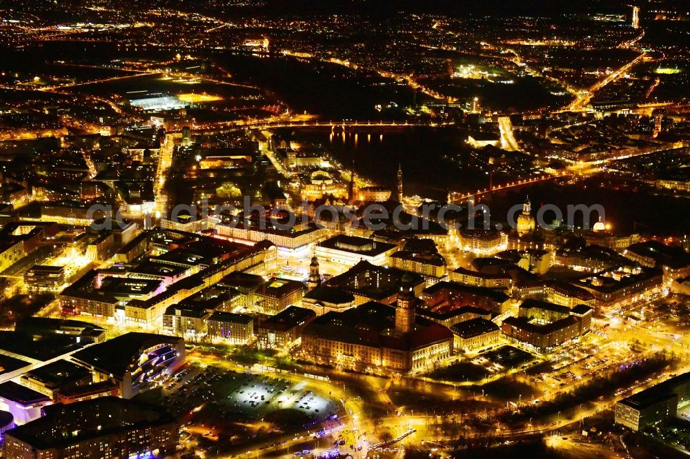 Aerial image Dresden - City view on down town in the district Zentrum in Dresden in the state Saxony, Germany