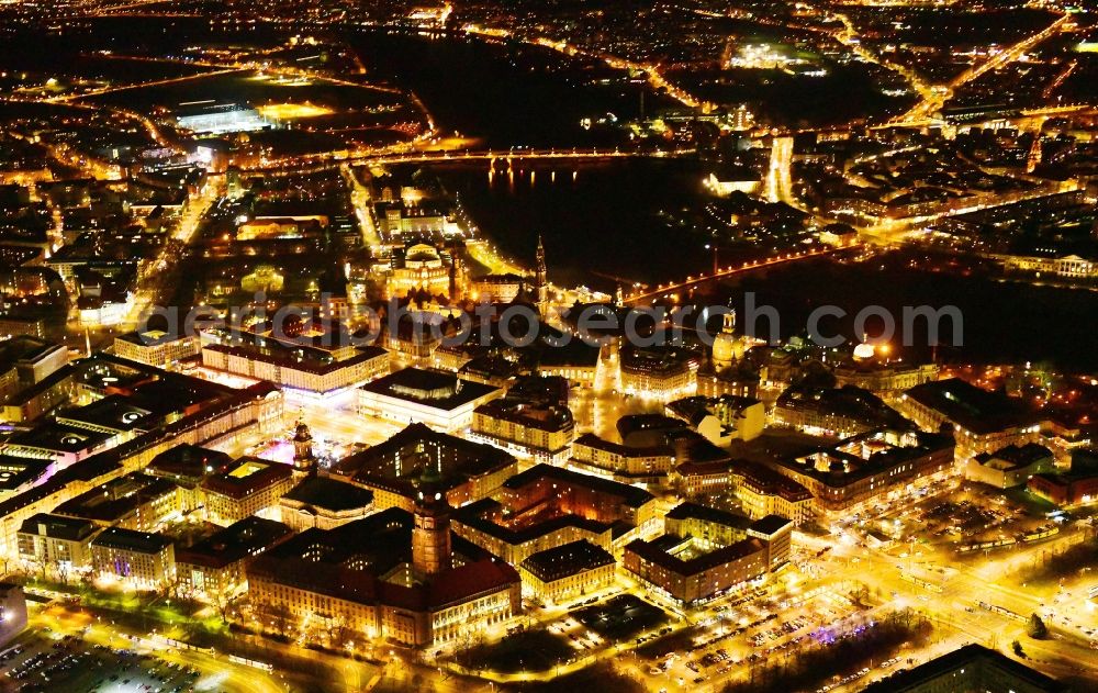 Aerial photograph Dresden - City view on down town in the district Zentrum in Dresden in the state Saxony, Germany