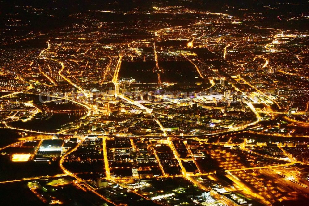 Dresden from above - City view on down town in the district Zentrum in Dresden in the state Saxony, Germany