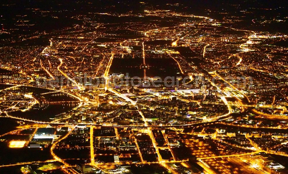 Dresden from the bird's eye view: City view on down town in the district Zentrum in Dresden in the state Saxony, Germany