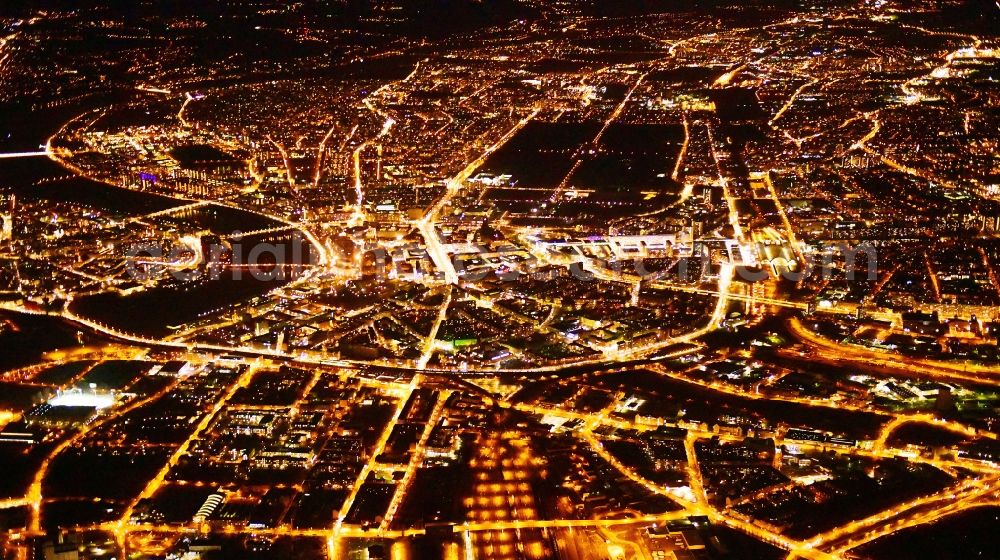 Aerial image Dresden - City view on down town in the district Zentrum in Dresden in the state Saxony, Germany