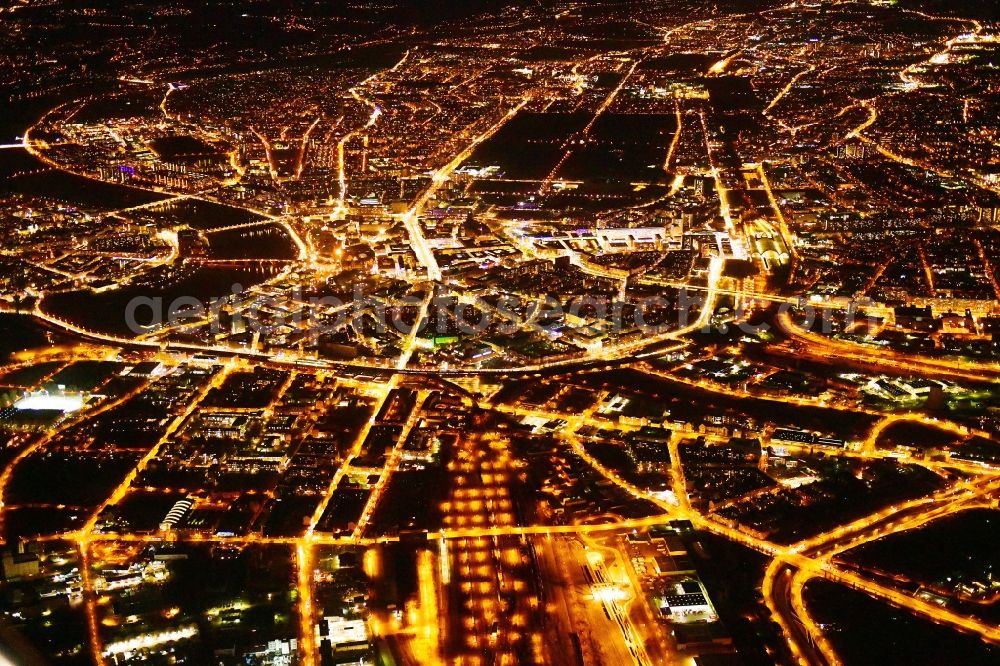 Aerial photograph Dresden - City view on down town in the district Zentrum in Dresden in the state Saxony, Germany