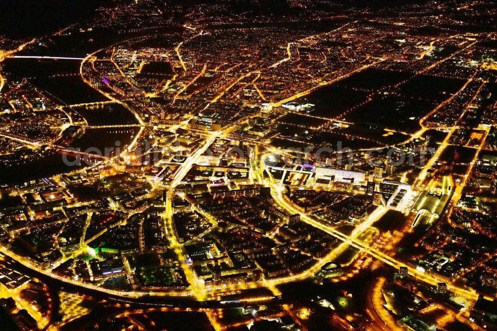 Dresden from the bird's eye view: City view on down town in the district Zentrum in Dresden in the state Saxony, Germany