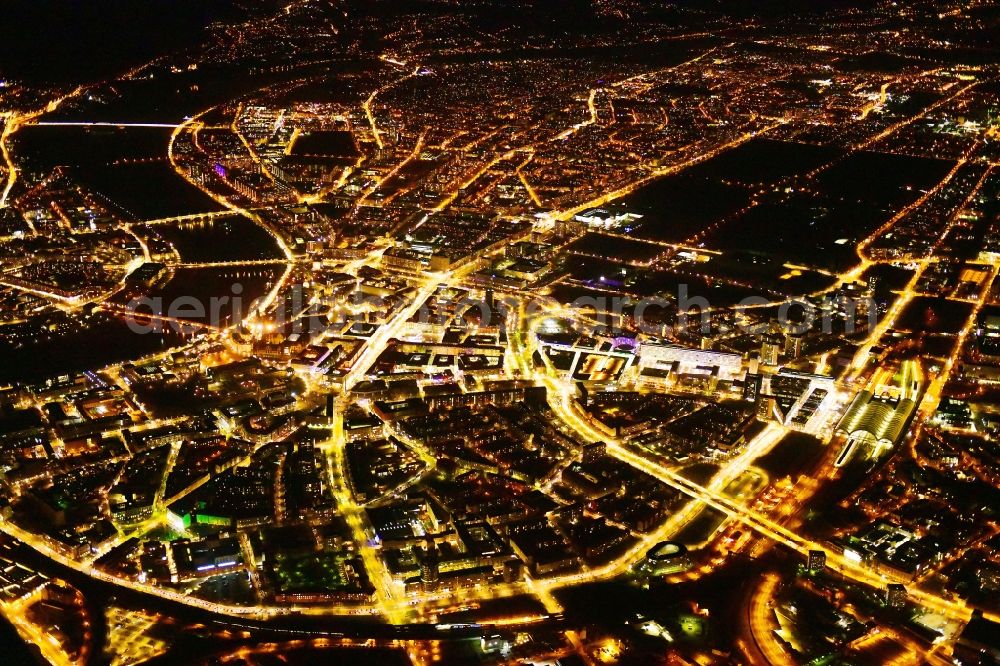 Aerial image Dresden - City view on down town in the district Zentrum in Dresden in the state Saxony, Germany