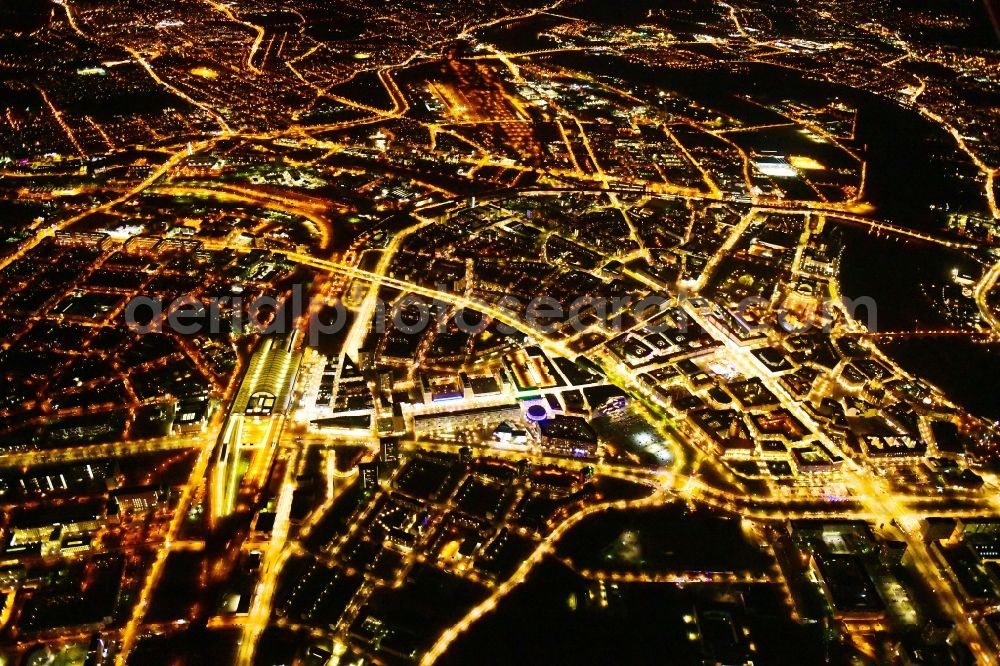 Aerial image Dresden - City view on down town in the district Zentrum in Dresden in the state Saxony, Germany