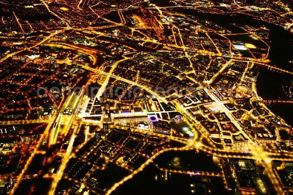 Aerial photograph Dresden - City view on down town in the district Zentrum in Dresden in the state Saxony, Germany