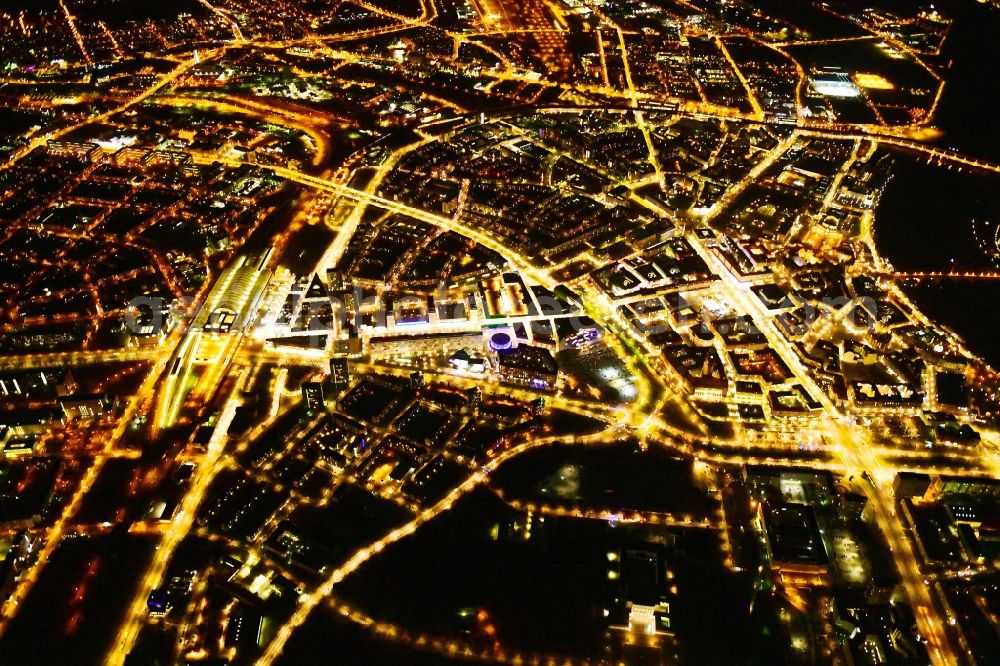 Dresden from above - City view on down town in the district Zentrum in Dresden in the state Saxony, Germany