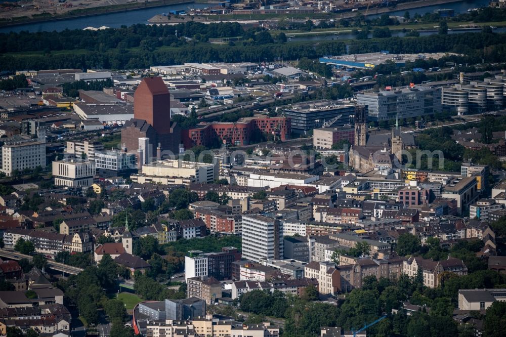 Duisburg from the bird's eye view: City view on down town in the district Altstadt in Duisburg at Ruhrgebiet in the state North Rhine-Westphalia, Germany