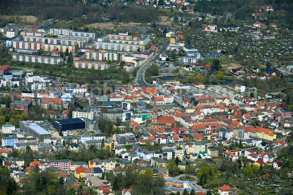 Aerial image Eberswalde - City view on down town in Eberswalde in the state Brandenburg, Germany