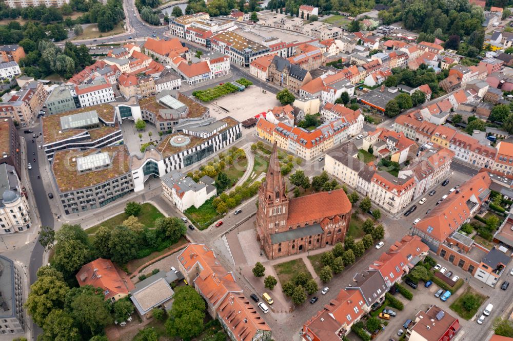 Eberswalde from above - City view on down town in Eberswalde in the state Brandenburg, Germany