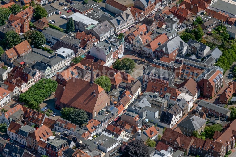 Eckernförde from the bird's eye view: City view of the city area of Eckernfoerde at the coastline of the baltic sea in the state Schleswig-Holstein