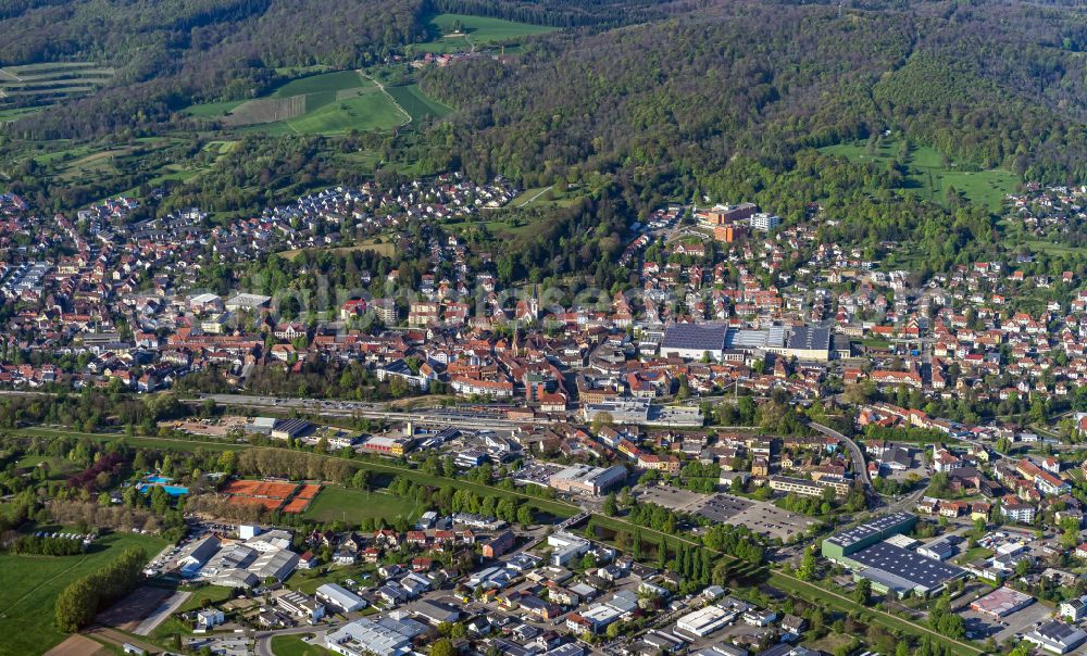 Aerial image Emmendingen - City view on down town in Emmendingen in the state Baden-Wuerttemberg, Germany