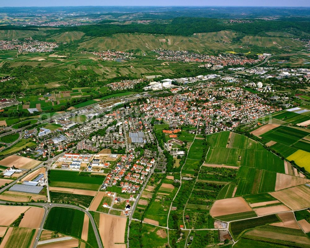 Aerial photograph Endersbach - City view on down town in Endersbach in the state Baden-Wuerttemberg, Germany