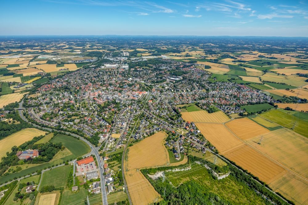 Ennigerloh from the bird's eye view: City view of the city area of in Ennigerloh in the state North Rhine-Westphalia, Germany