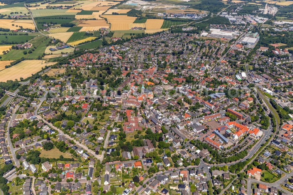 Aerial photograph Ennigerloh - City view of the city area of in Ennigerloh in the state North Rhine-Westphalia, Germany