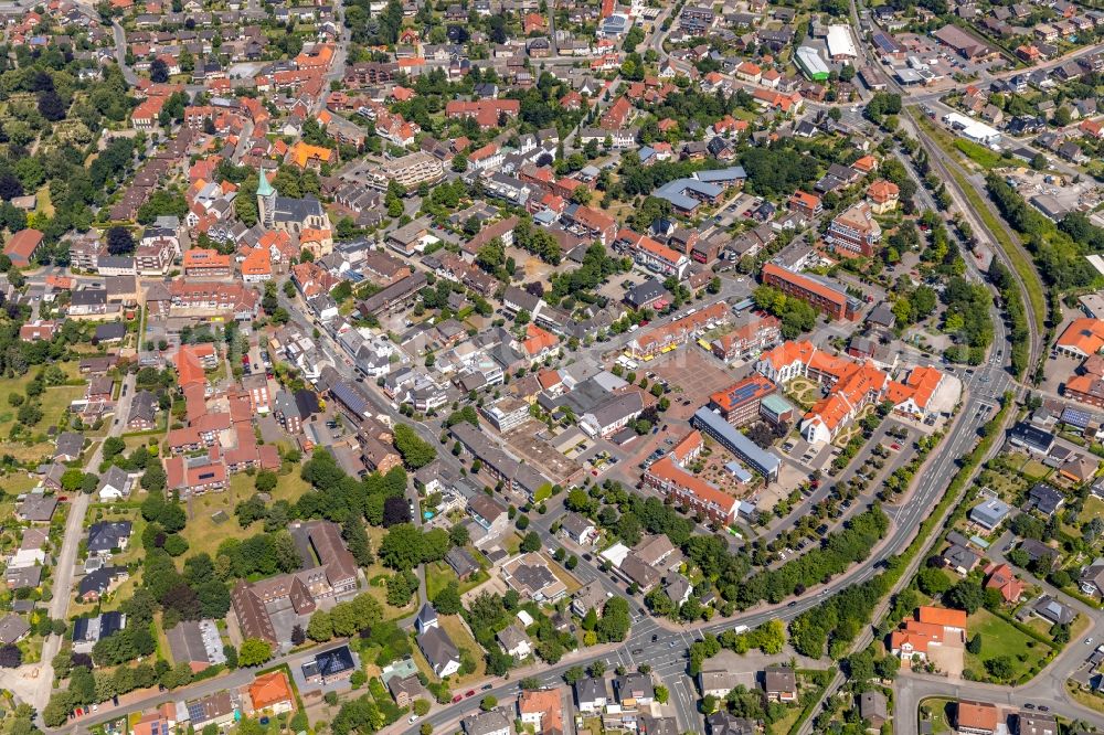 Ennigerloh from above - City view of the city area of in Ennigerloh in the state North Rhine-Westphalia, Germany