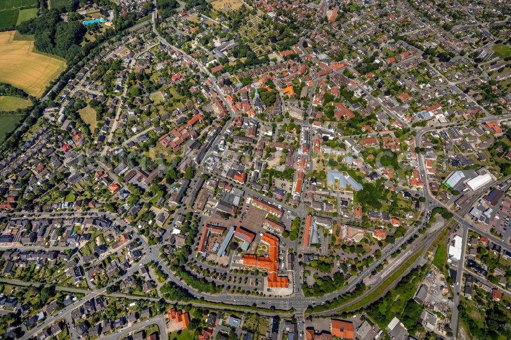 Aerial image Ennigerloh - City view of the city area of in Ennigerloh in the state North Rhine-Westphalia, Germany