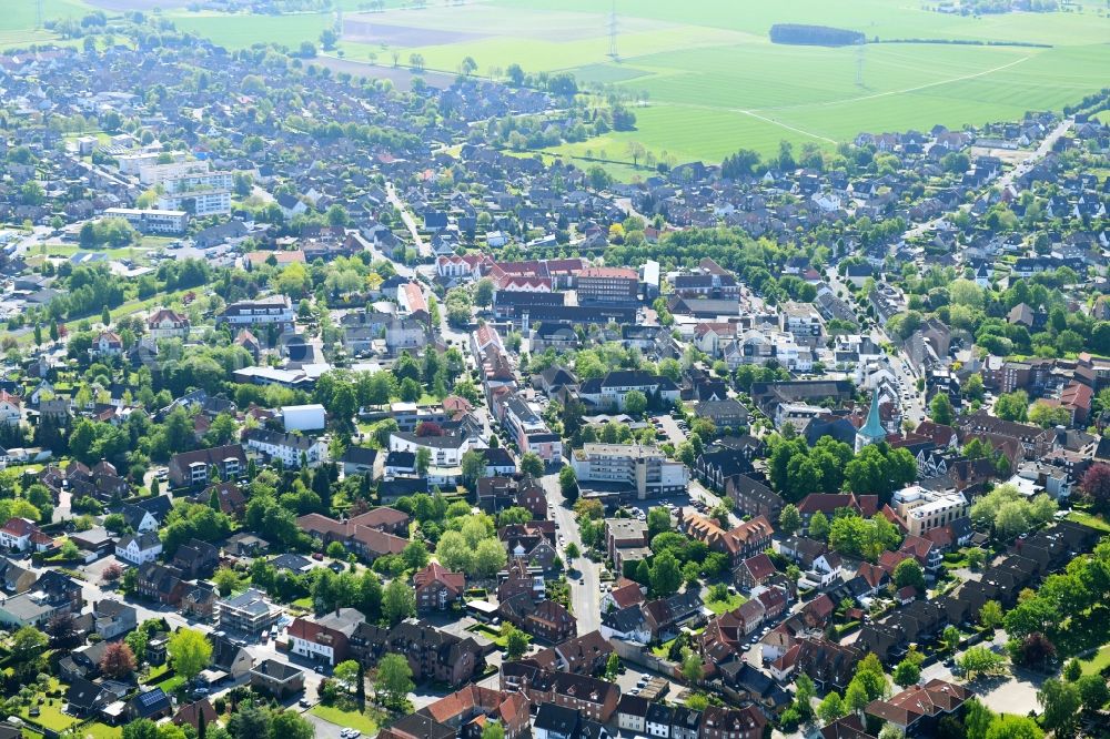 Ennigerloh from above - City view of the city area of in Ennigerloh in the state North Rhine-Westphalia, Germany