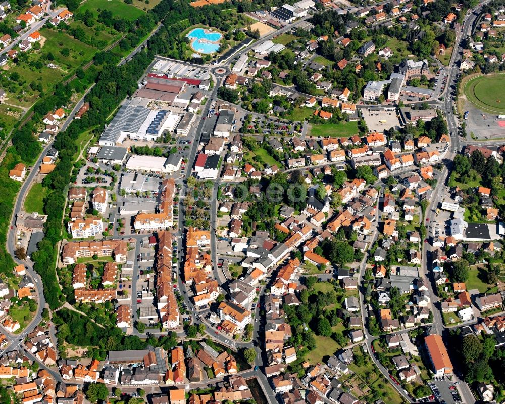 Aerial photograph Erbach - City view on down town in Erbach Odenwaldkreis in the state Hesse, Germany