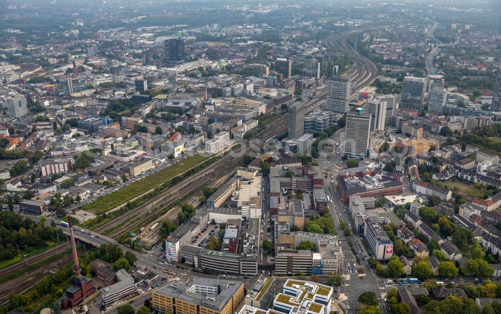 Essen from above - City view of the city area of in Essen in the state North Rhine-Westphalia, Germany