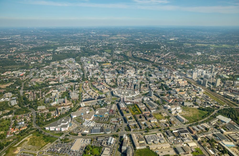 Essen from the bird's eye view: City view of the city area of in Essen in the state North Rhine-Westphalia, Germany