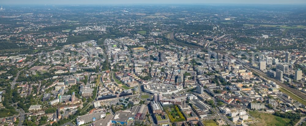 Aerial photograph Essen - City view of the city area of in Essen in the state North Rhine-Westphalia, Germany