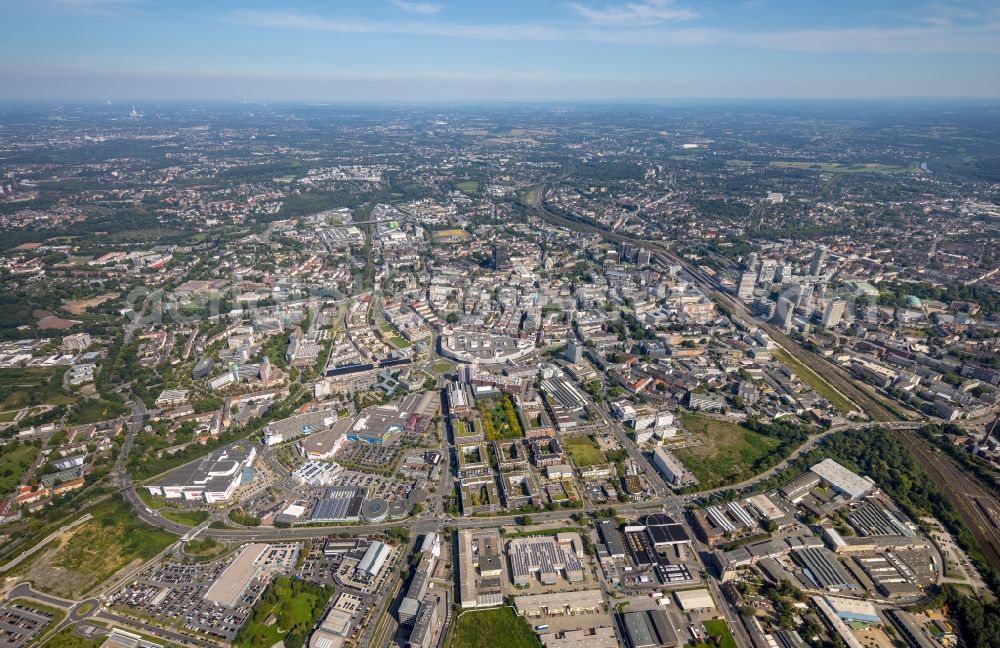 Essen from above - City view of the city area of in Essen in the state North Rhine-Westphalia, Germany