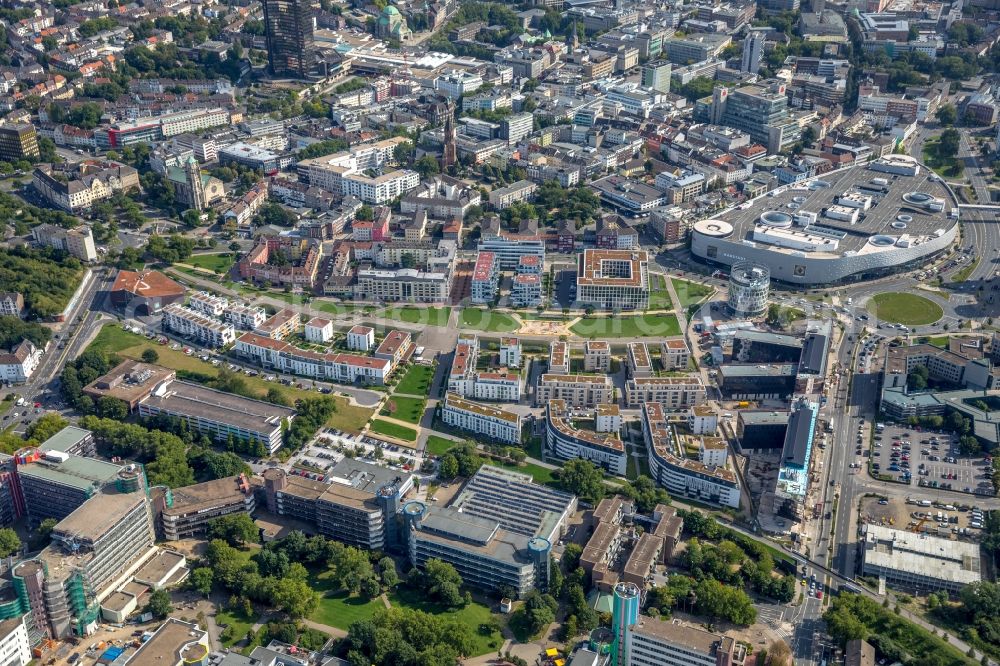 Essen from the bird's eye view: City view of the city area of in Essen in the state North Rhine-Westphalia, Germany