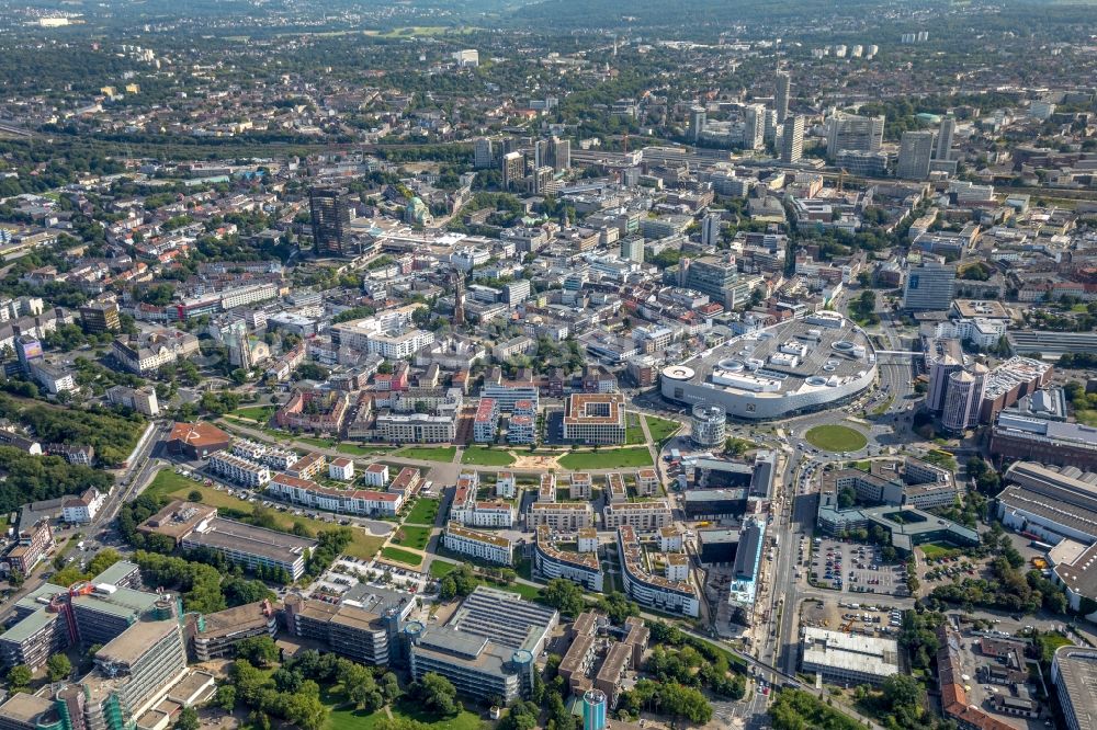 Aerial image Essen - City view of the city area of in Essen in the state North Rhine-Westphalia, Germany