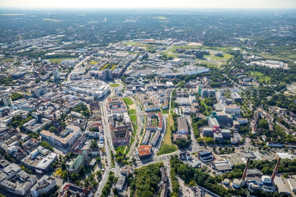 Essen from the bird's eye view: City view of the city area of in Essen in the state North Rhine-Westphalia, Germany