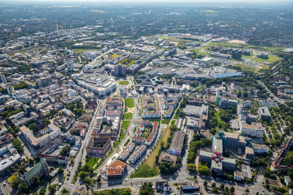 Aerial image Essen - City view of the city area of in Essen in the state North Rhine-Westphalia, Germany