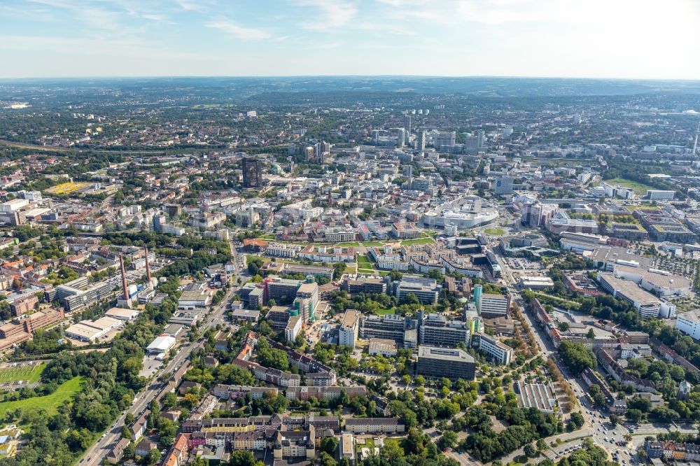 Aerial photograph Essen - City view of the city area of in Essen in the state North Rhine-Westphalia, Germany