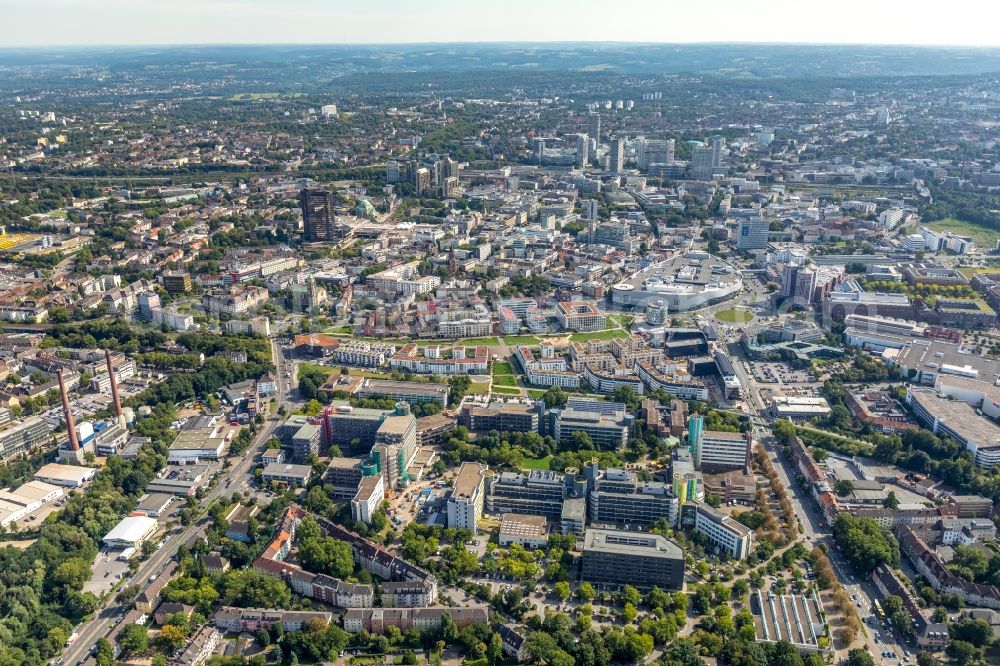 Essen from above - City view of the city area of in Essen in the state North Rhine-Westphalia, Germany