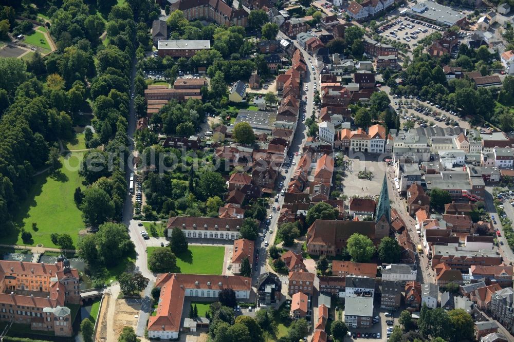 Eutin from above - City view of the inner-city area at the Stolbergstrasse in Eutin in the state Schleswig-Holstein