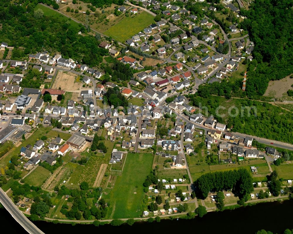 Aerial image Fachbach - City view from the center of in Fachbach in the state Rhineland-Palatinate